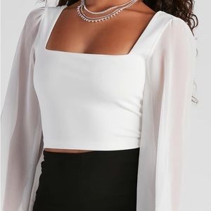 NEVER BEEN WORN - Windsor Classic Chic Chiffon Crop Top
